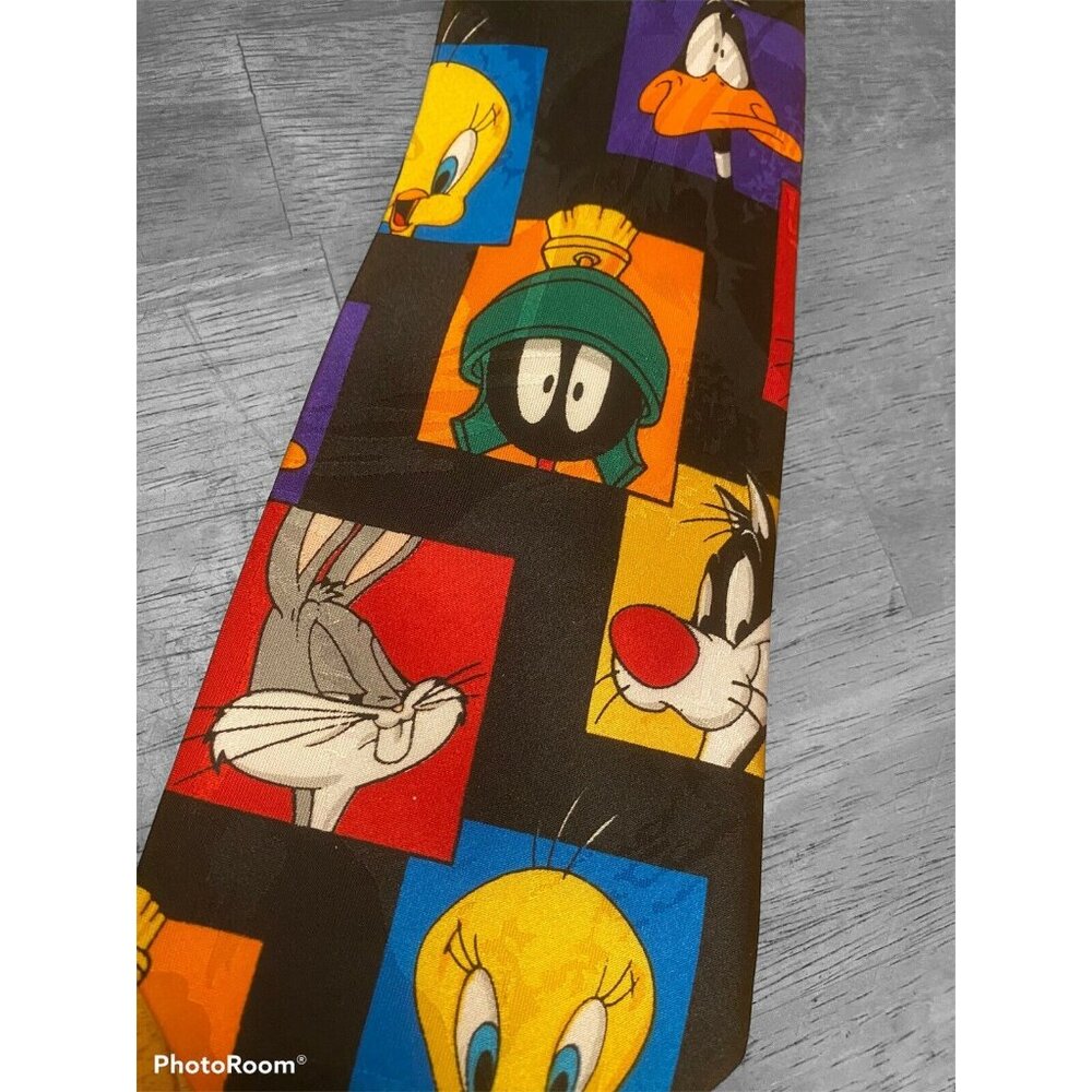 Looney Tunes Mania Colorful Character‎ Silk Tie vintage
